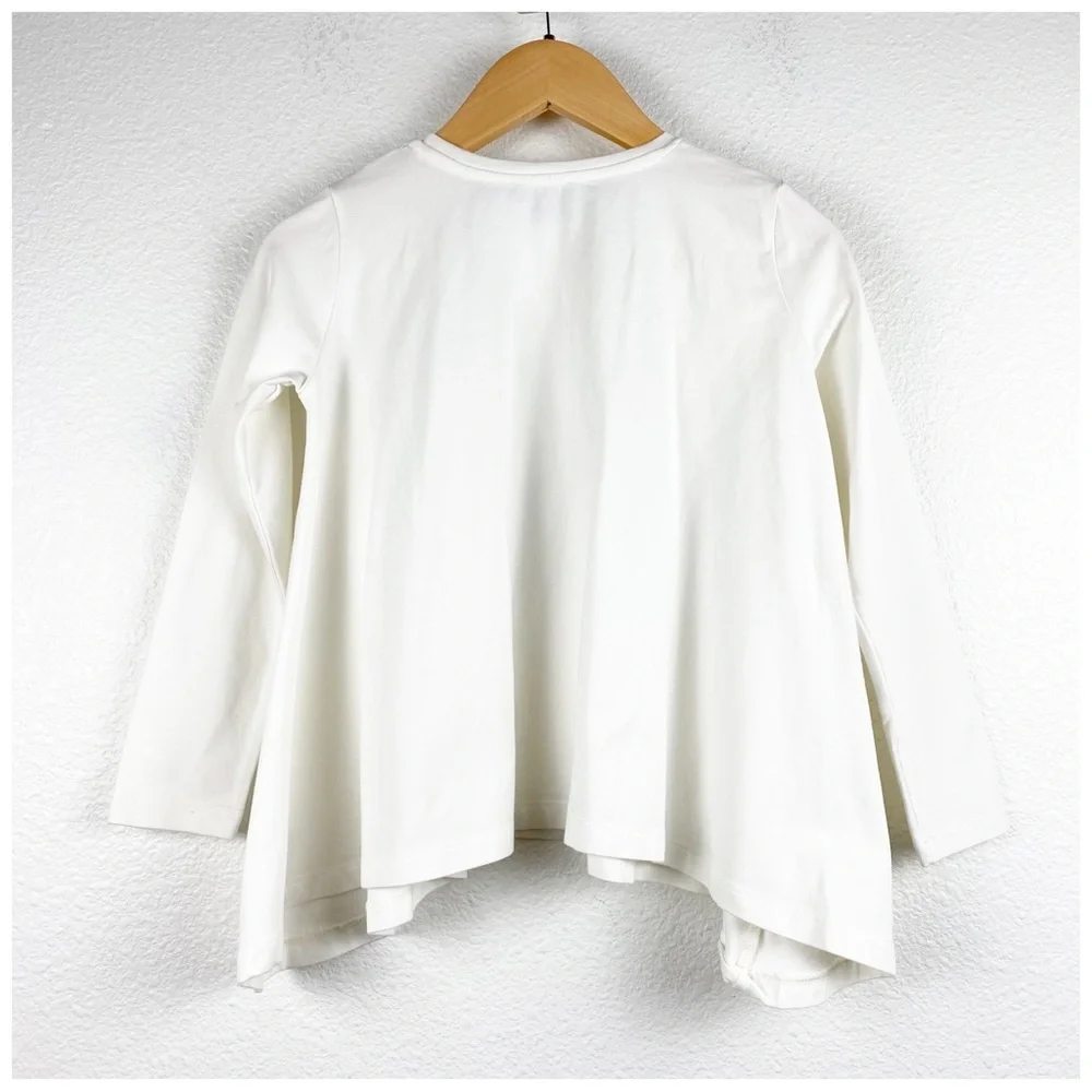 Roberto Cavalli Girl's White Gold Sequin Long Sleeve Top Size 7 Designer